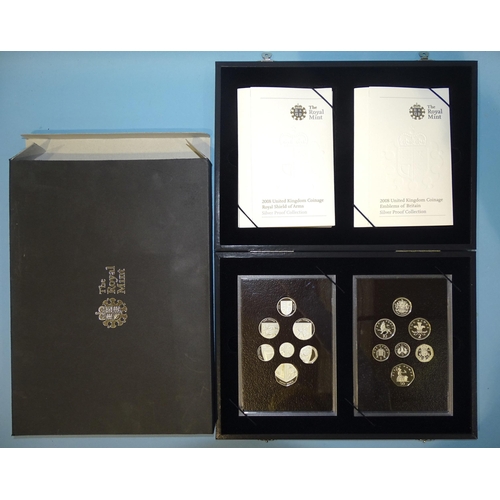 137 - The Royal Mint, 'The 2008 United Kingdom Coinage Royal Shields of Arms and Emblems of Britain Silver... 