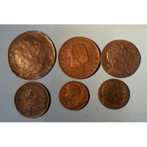 176 - Charles II (1660-1685), 1673 farthing, William & Mary (1689-1694) 1694 farthing, 1694 half-penny... 