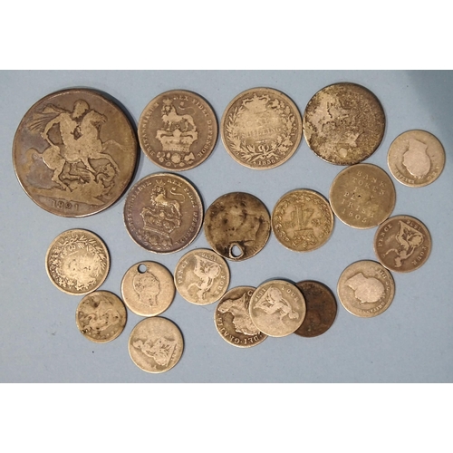 183 - George III (1760-1820), a 1762 threepence and a small collection of George IV and William IV silver ... 