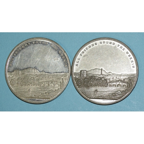 197 - Two Victorian white metal medals: 'All Friends Round The Wrekin', commemorating the return of Conser... 