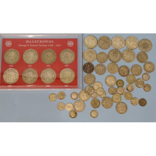 205 - A collection of 1920-1946 British silver coinage, approximately 323g.