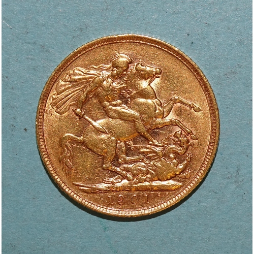 216 - A Victoria 1901 sovereign.