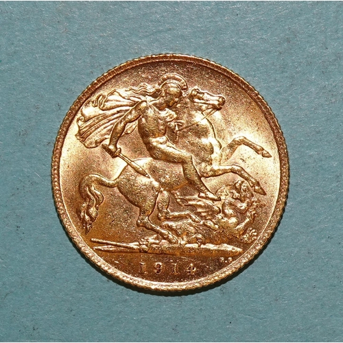 220 - A George V 1914 half-sovereign.