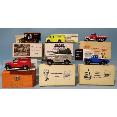 302 - Matchbox, Models of Yesteryear, six Code 2 models for the German market, all in wooden boxes, includ... 