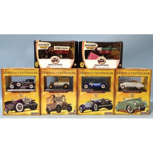 303 - Models of Yesteryear, six models celebrating 50 years: Y-4/b, Y-12-C/b, Y-14/b and Y-64/b, also two ... 