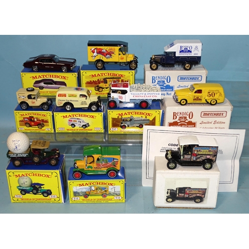 309 - Matchbox, Models of Yesteryear, Code 2 models: seven blue and yellow boxed limited-editions of betwe... 