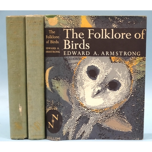 35 - Armstrong (Edward A), The Folklore of Birds, 1st edn, dwrp, cl gt, 8vo, 1958, with, Ford (E B), Butt... 