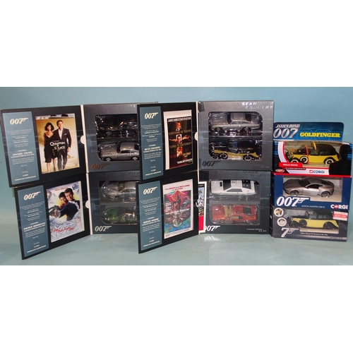 357 - Corgi, James Bond 007 Era sets of four: Sean Connery, Roger Moore, Pierce Brosnan and Daniel Craig, ... 