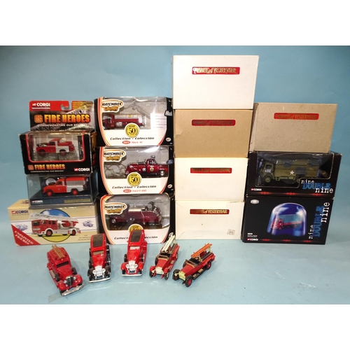 360 - Corgi Classics, 97361 AEC New Zealand Fire Brigade fire engine, twelve other fire vehicles by Corgi ... 