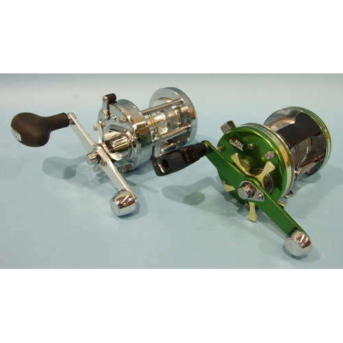 459 - An Abu Garcia Ambassadeur 7000B reel in green and an Ambassadeur 7500i CS CHR in chrome, both a... 