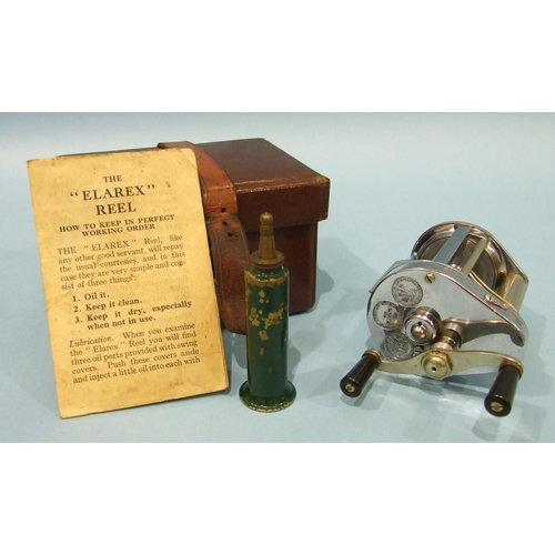 460 - A Hardy Bros Elarex reel in chrome, with original instructions and brass oiler, in box.... 