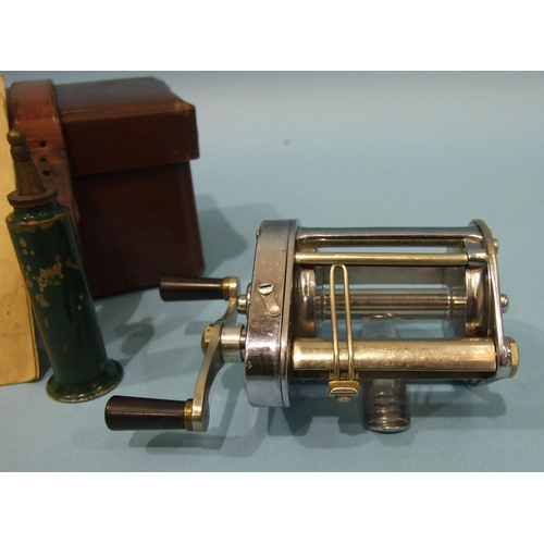 460 - A Hardy Bros Elarex reel in chrome, with original instructions and brass oiler, in box.... 