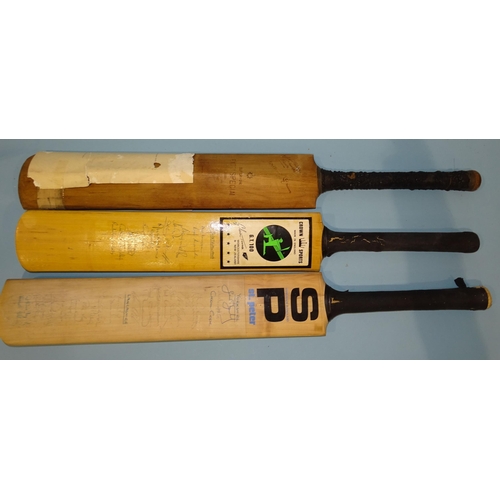 495 - A vintage William Gunn Superior Extra Special cricket bat signed by fourteen members of the Australi... 