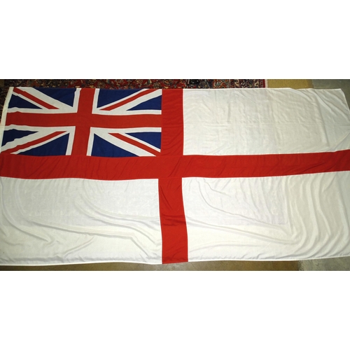 503 - A large unused white ensign flag, linen, printed and stitched, 175 x 375cm approximately.... 