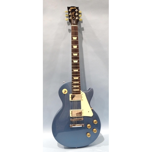 520 - A USA-made Gibson Les Paul 2016 Studio Traditional Pelham blue electric guitar numbered 150116084, i... 