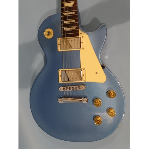 520 - A USA-made Gibson Les Paul 2016 Studio Traditional Pelham blue electric guitar numbered 150116084, i... 