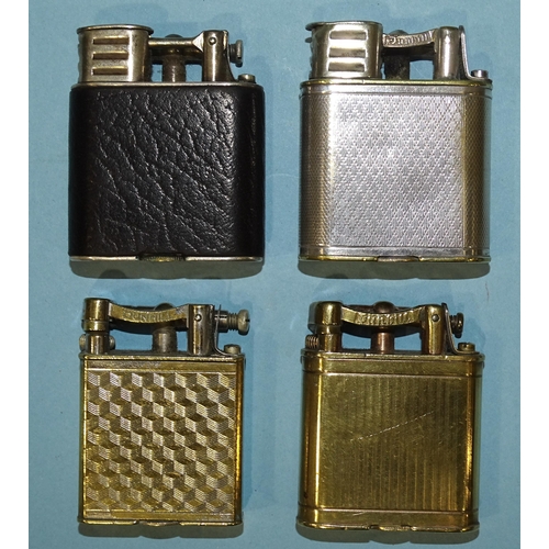 527 - A Dunhill Unique gold-plated lift-arm cigarette lighter, US Patent no.1022140, two other similar sil... 