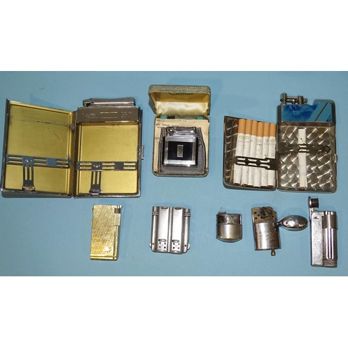 530 - A Colibri Monopol lighter, an Inco Duplex lighter, a Colibri cigarette case/lighter, a Foskr gold-pl... 