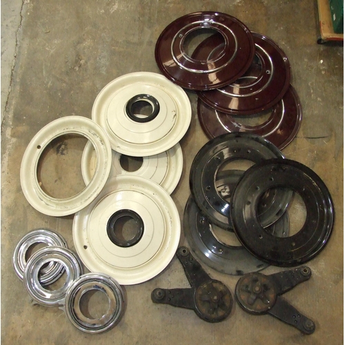 540 - A collection of wheel rims and other Bentley wheel parts, including two shock absorbers.... 