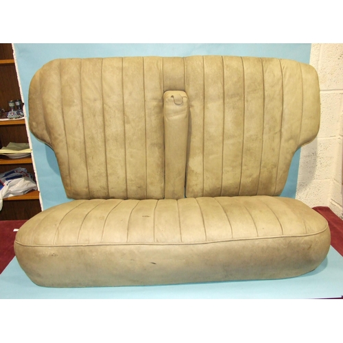 541 - A rear car bench seat and back, possibly for a Bentley, and a centre console.