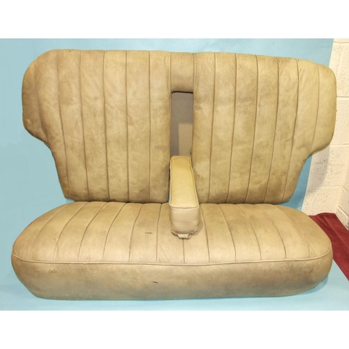 541 - A rear car bench seat and back, possibly for a Bentley, and a centre console.