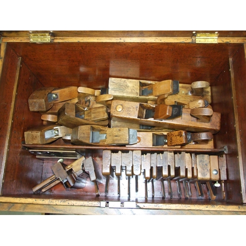 548 - A collection of restored shipwright's wooden planes, spoke shaves and spare moulding plane blades, w... 