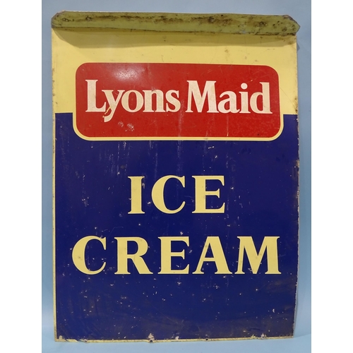 558 - An aluminium Lyons Maid Ice Cream advertising sign, 58 x 45cm.