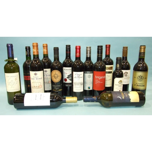 574 - A selection of twelve bottles of all-world red wines, including one half-bottle of Rioja and two bot... 