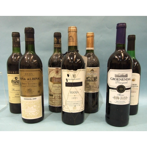 584 - A collection of Rioja: Berberana 1988 one bottle, Palacio de Valdeinfante 1995 one bottle, Vina Albi... 