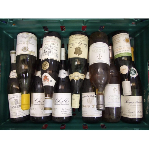 586 - A collection of sixteen bottles of mainly 80's-90's white wines, including Meursault 1984, four bott... 