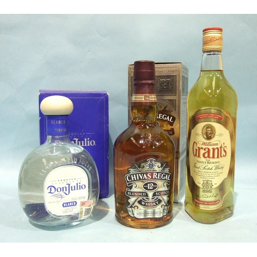 594 - Chivas Regal Scotch Whisky, 40% vol, 70cl, one bottle in carton, Grants, 40% vol, 70cl, one bottle, ... 