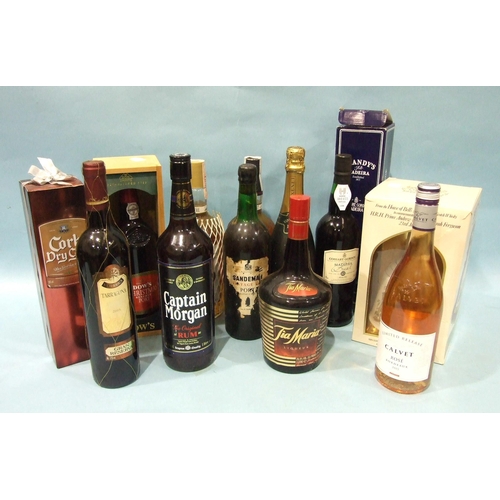 607 - Brandy Madeira, 19%, 75cl, in carton, one bottle, Dowes Christmas Reserve Port, 20%, 75cl, one bottl... 