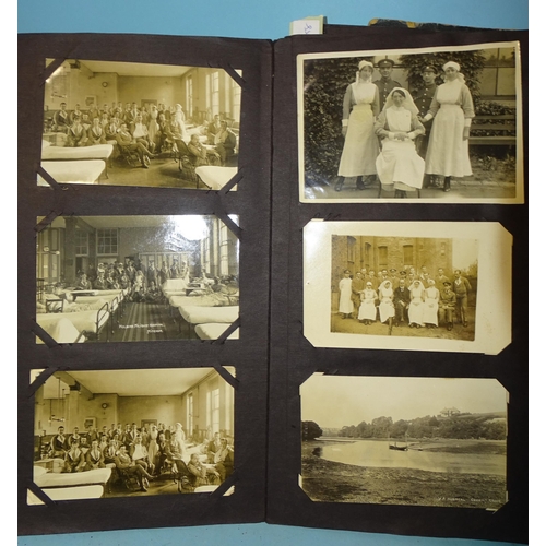 80 - A WWI nursing album of postcards (41) and photographs (31), mainly of WWI nurses, patients and hospi... 