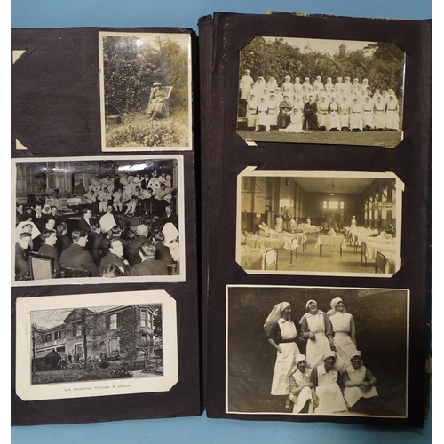 80 - A WWI nursing album of postcards (41) and photographs (31), mainly of WWI nurses, patients and hospi... 