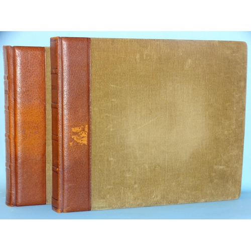 82 - Two leather and corduroy-bound albums dated 1929 and 1930, containing a total of ninety-four photogr... 