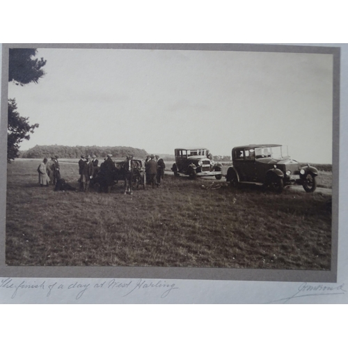 82 - Two leather and corduroy-bound albums dated 1929 and 1930, containing a total of ninety-four photogr... 