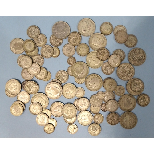 107 - A collection of 1920-1946 British silver coinage, 558g.