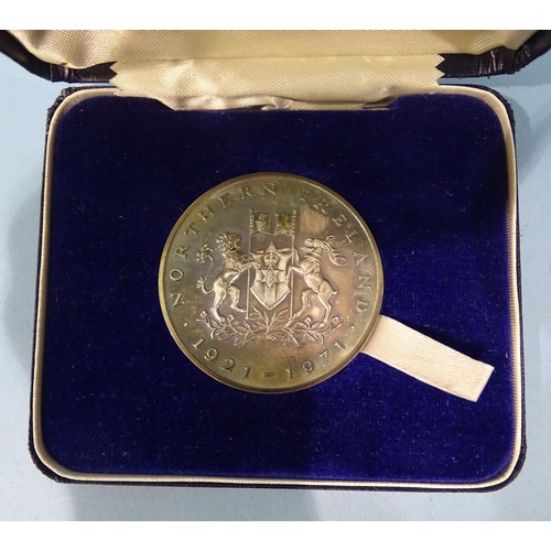 210 - Royal Mint, a cased Northern Ireland silver 50th Anniversary commemorative medal, 1921-1971.... 