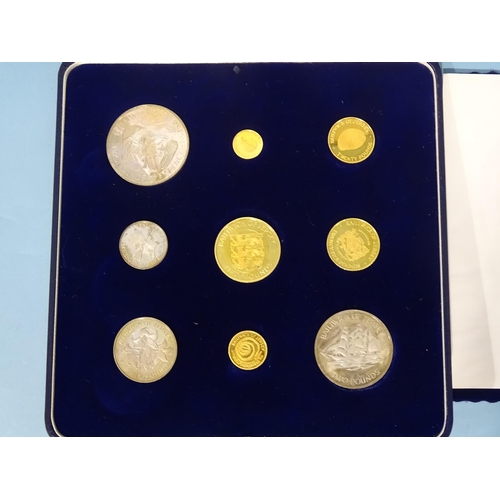 232 - Bailiwick of Jersey, a cased set of nine 1972 Royal Wedding Anniversary gold and silver coins: &poun... 