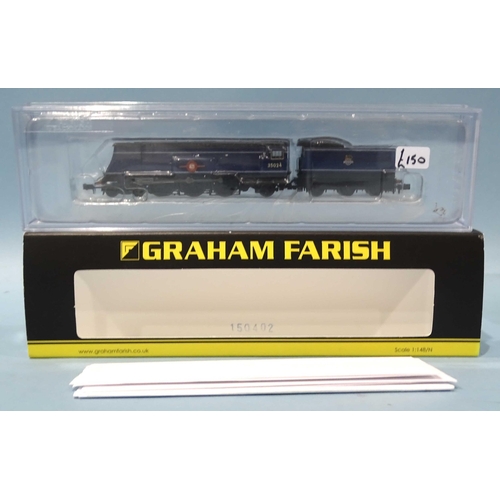 253 - Graham Farish, N gauge, 372-310 Merchant Navy Class 4-6-2 BR locomotive 