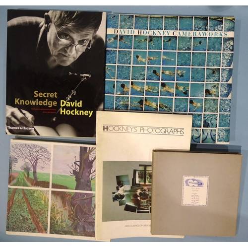 5 - Hockney (David), The Blue Guitar, illus, dwrp, bds, 8vo, 1977 and five other Hockney volumes, (6).... 