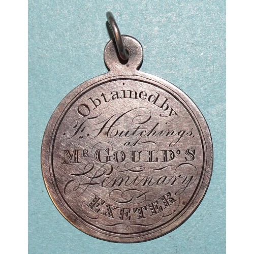 116 - Devon, Exeter, Mr Gould's Seminary 1826, an engraved silver award medal, unsigned, named (obtained b... 