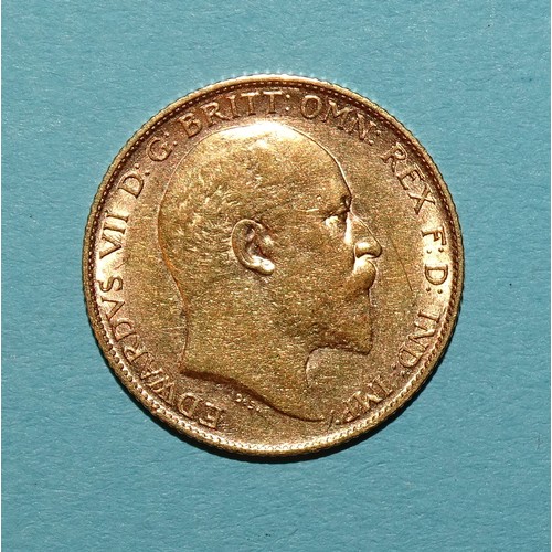 218 - An Edward VII 1905 half-sovereign.