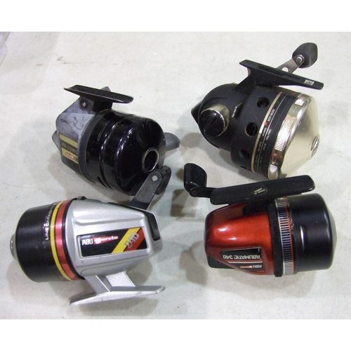 468 - Abu Garcia Abumatic reels: 375, 240, 340 and 460, (the 460 body is faded.