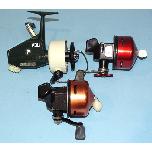 489 - An Abumatic 170 reel, a 150 reel and an Abu Cardinal 66 fixed spool spinning reel, (3).... 