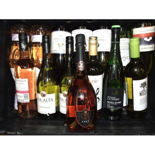 573 - A collection of fourteen bottles of rosé and white wines, various, mainly French.