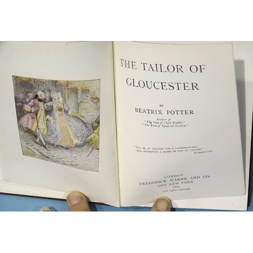 41 - Potter (Beatrix), The Tailor of Gloucester, 1st edn, 1st printing, (with date on tp and single p end... 