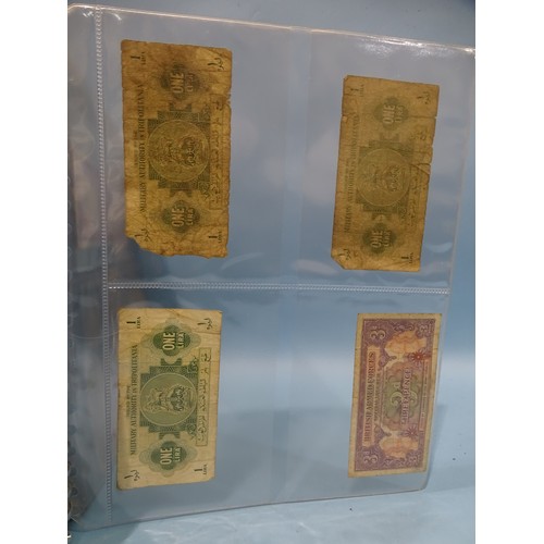 124 - A collection of various British and foreign bank notes contained in an album.