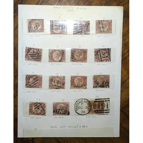 54 - An unusual selection of stamps on stock cards, leaves and loose, including GB 1840 1d black used wit... 