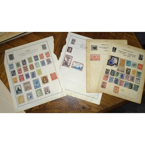 54 - An unusual selection of stamps on stock cards, leaves and loose, including GB 1840 1d black used wit... 